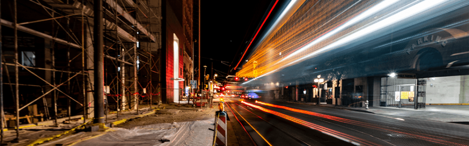 Long Exposure Picture Night Congress Fox Theater Construction