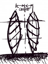 Inky sketch of shift and side thrusting routes